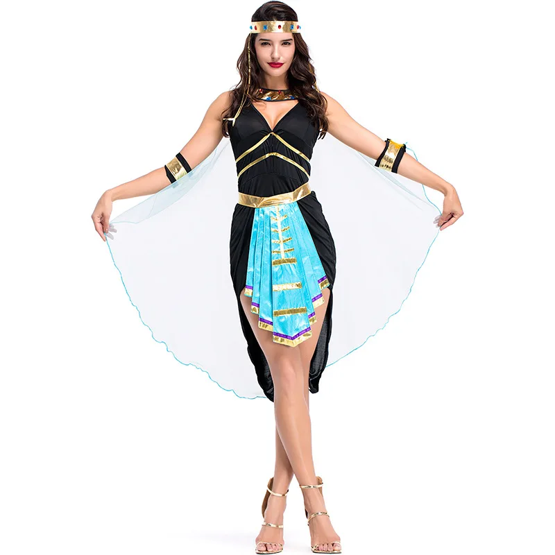 

Ancient Egypt Cleopatra Dress Female Pharaoh Queen Warrior Halloween Hen Party Cosplay Fancy Dress