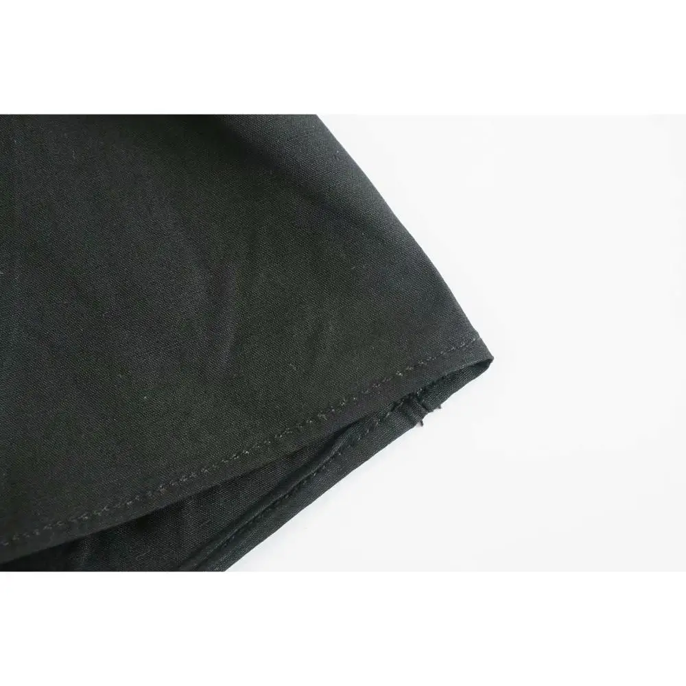 

CAWA Summer Black Cotton Camisoles Tops Sexy Cropped Tops Slim Short Camis Ladies Zip Waist pleated Women Solid Fashion Tops