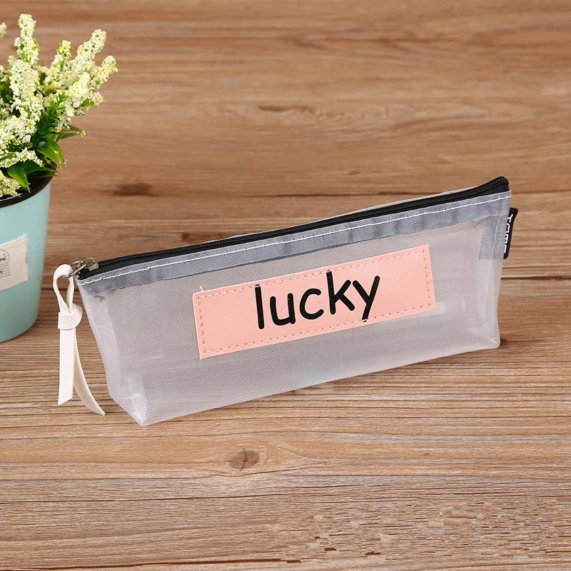 Новый модный прозрачный чехол для карандашей Сетчатая Сумка детей подарок