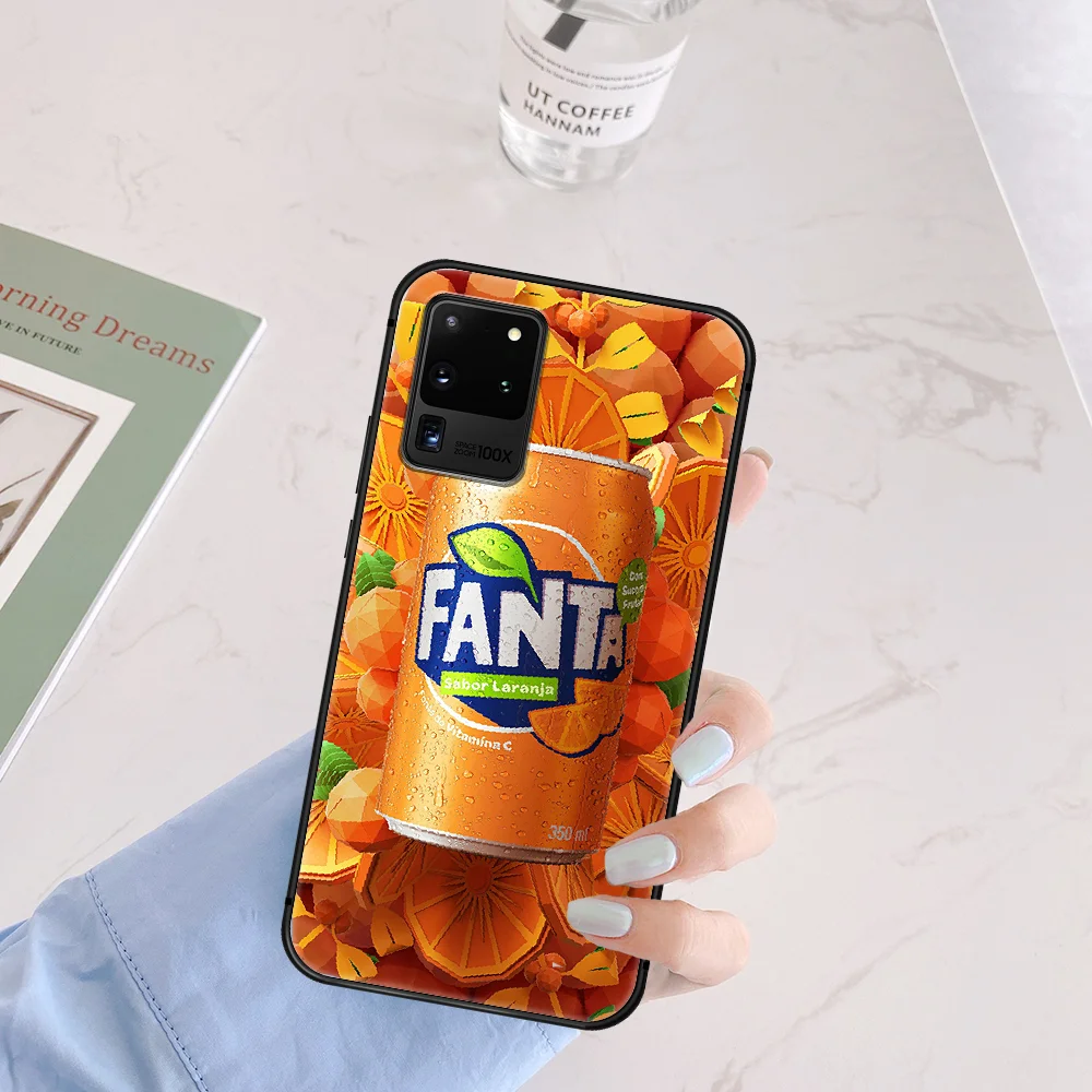 

Fanta Drink Orange Phone Case Cover Hull For Samsung Galaxy S 6 7 8 9 10 e 20 Edge Uitra Note 8 9 10 Plus black Back Pretty