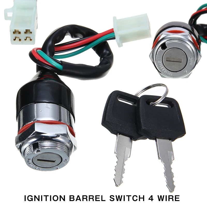 

For Motorcycle Pit Dirt Bike Quad ATV 1pc Universal Motorcycle Ignition Barrel Key Switch 4 Wires On/Off with 2 Keys Mayitr