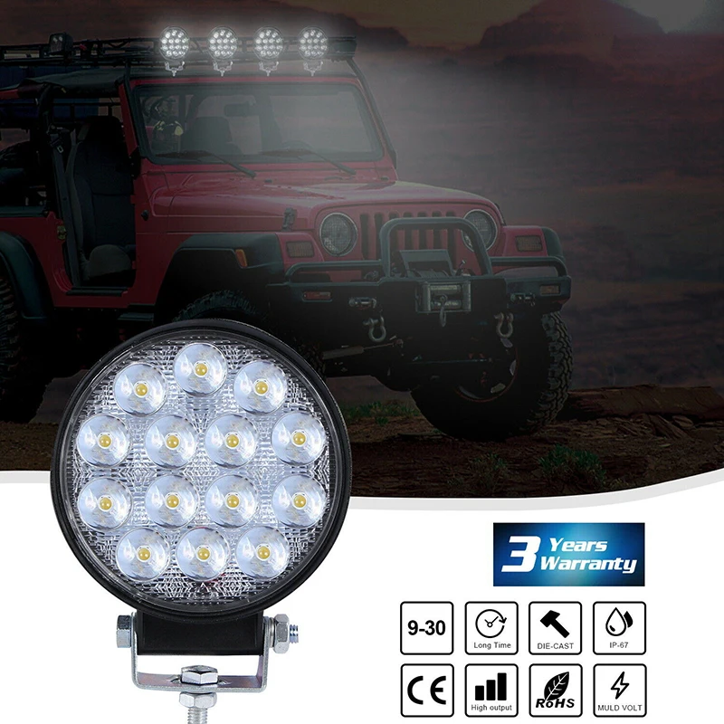 4 дюйма 42 Вт 14 светодиодный автомобиль Рабочий светильник пятно луча бар для