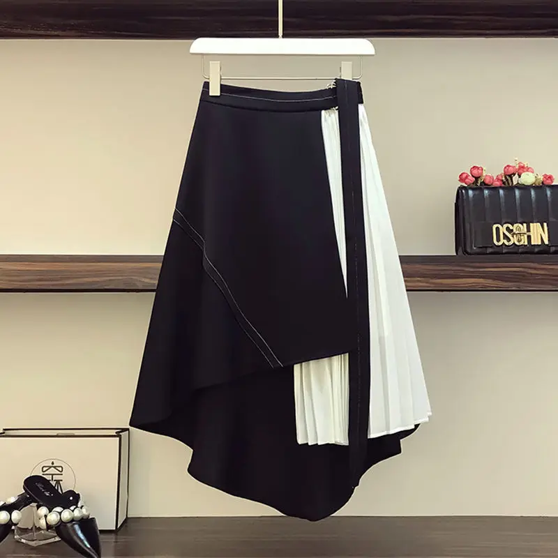 

Юбка-миди Женская плиссированная, лето размера плюс, zh1661, 2021