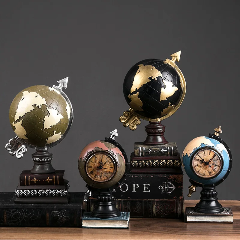 

Retro Resin Globe Model Living Room Study Office Desktop Home Decoration Accessories Cafe Bar Decor Handicrafts Ornaments