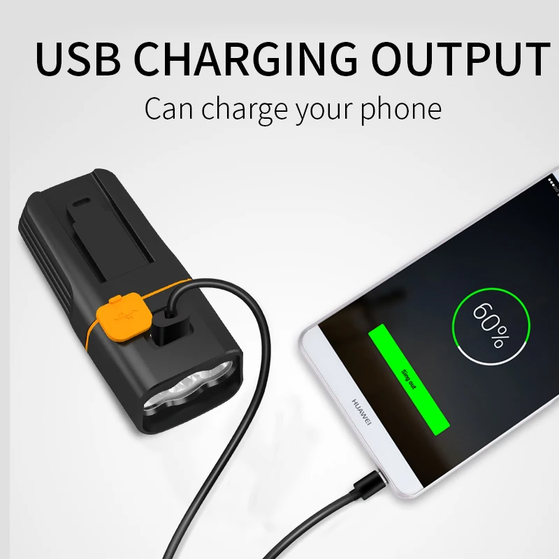 Велосипедный светильник L2/T6 USB Перезаряжаемый 5200mAh велосипедный IPX5