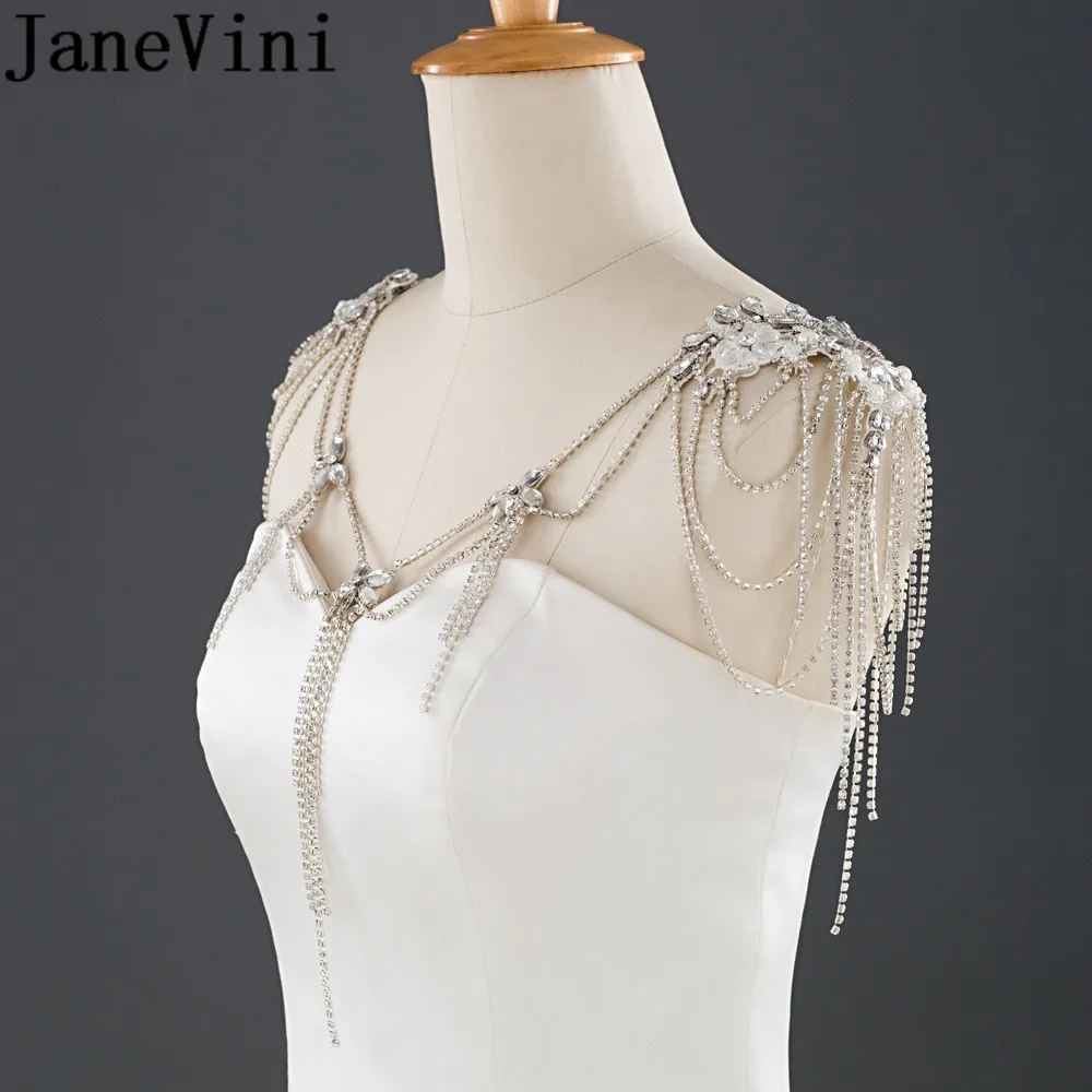 Блестящая серебряная цепочка jaevini свадебное ожерелье с кисточкой женские