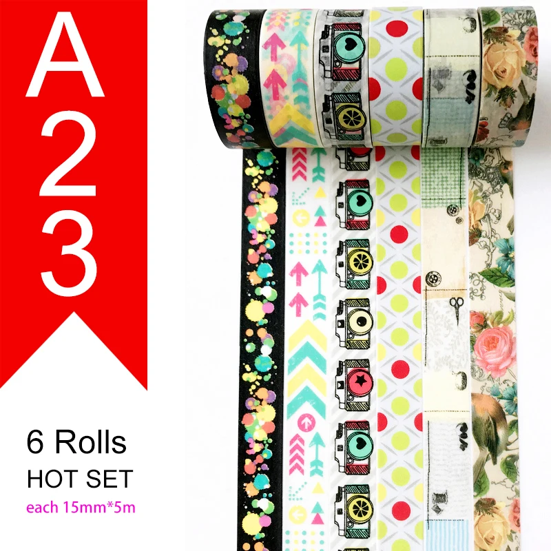 SET-A23 И купон васи лента, васи лента, акварель, опционально сочетание, распродажа, 9 стилей Наборы горячая Распродажа набор A30-A38 - Цвет: SET-A23