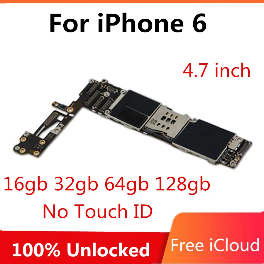 100% оригинальная разблокированная материнская плата для iphone 6 4 7 дюйма с сенсорным