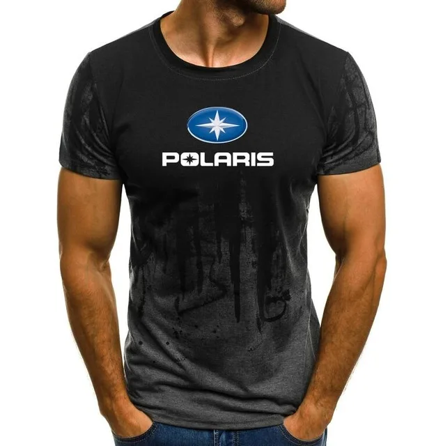 Новые летние модные Polaris снегоходы принт Мужская футболка из хлопка с короткими