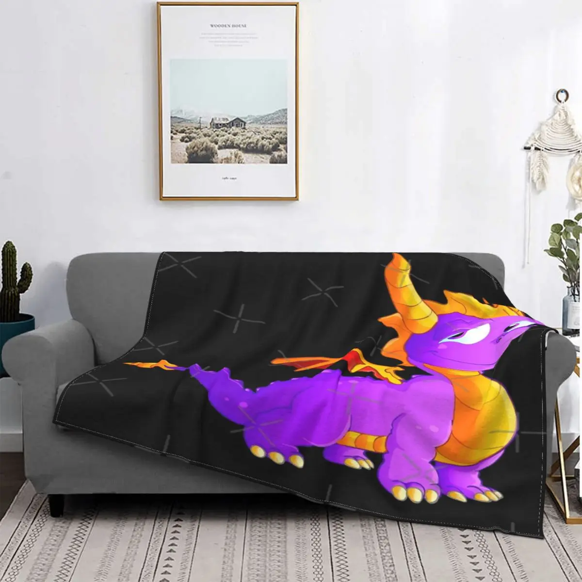 

Spyro Reignited 2-Manta a quadros para cama, manta Kawaii, Colcha de verano