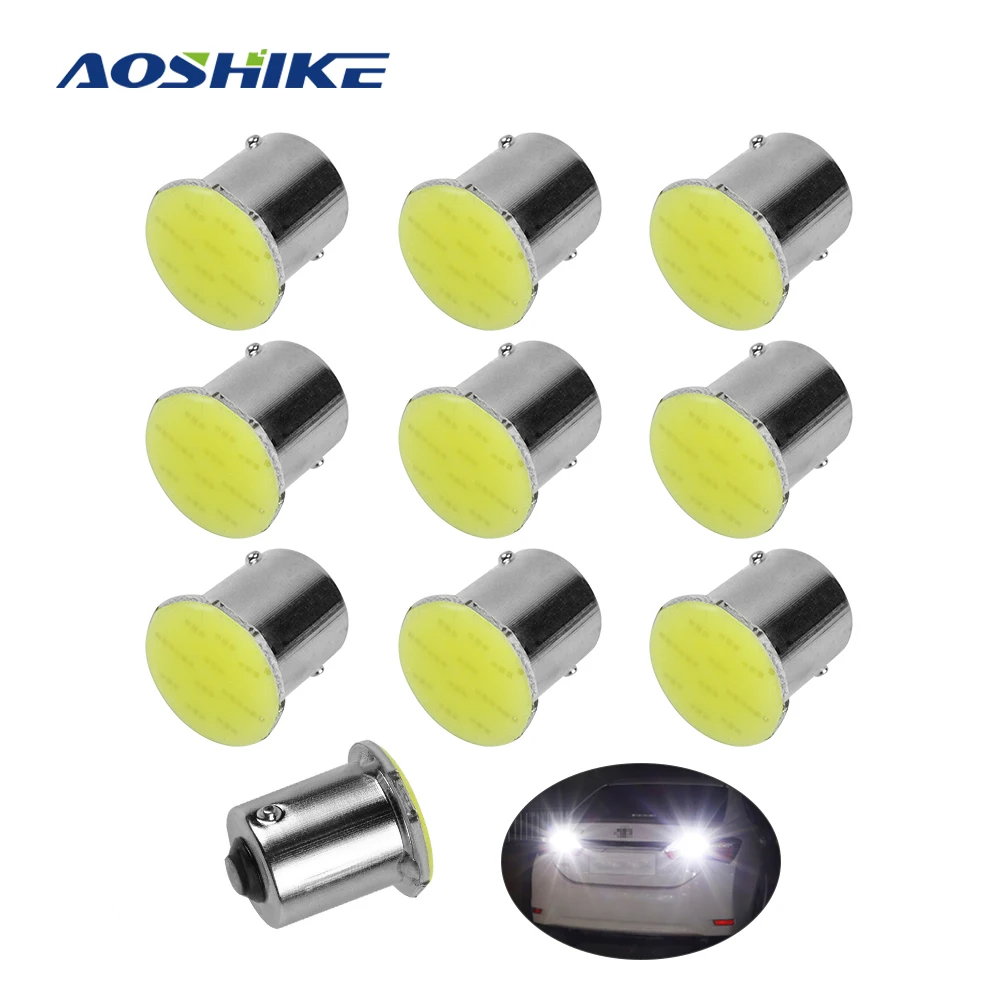 AOSHIKE 10 шт. 12 В 1156 белый монолитный блок светодиодов P21 5 Вт BA15S светильник воротный