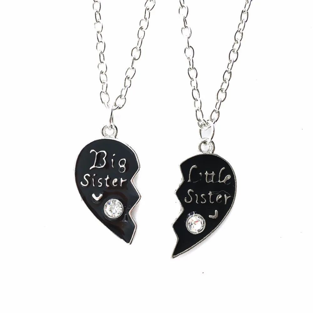 Broken Heart Style Pendant Necklace Chic Love Big Sister Little Chain Necklaces | Украшения и аксессуары