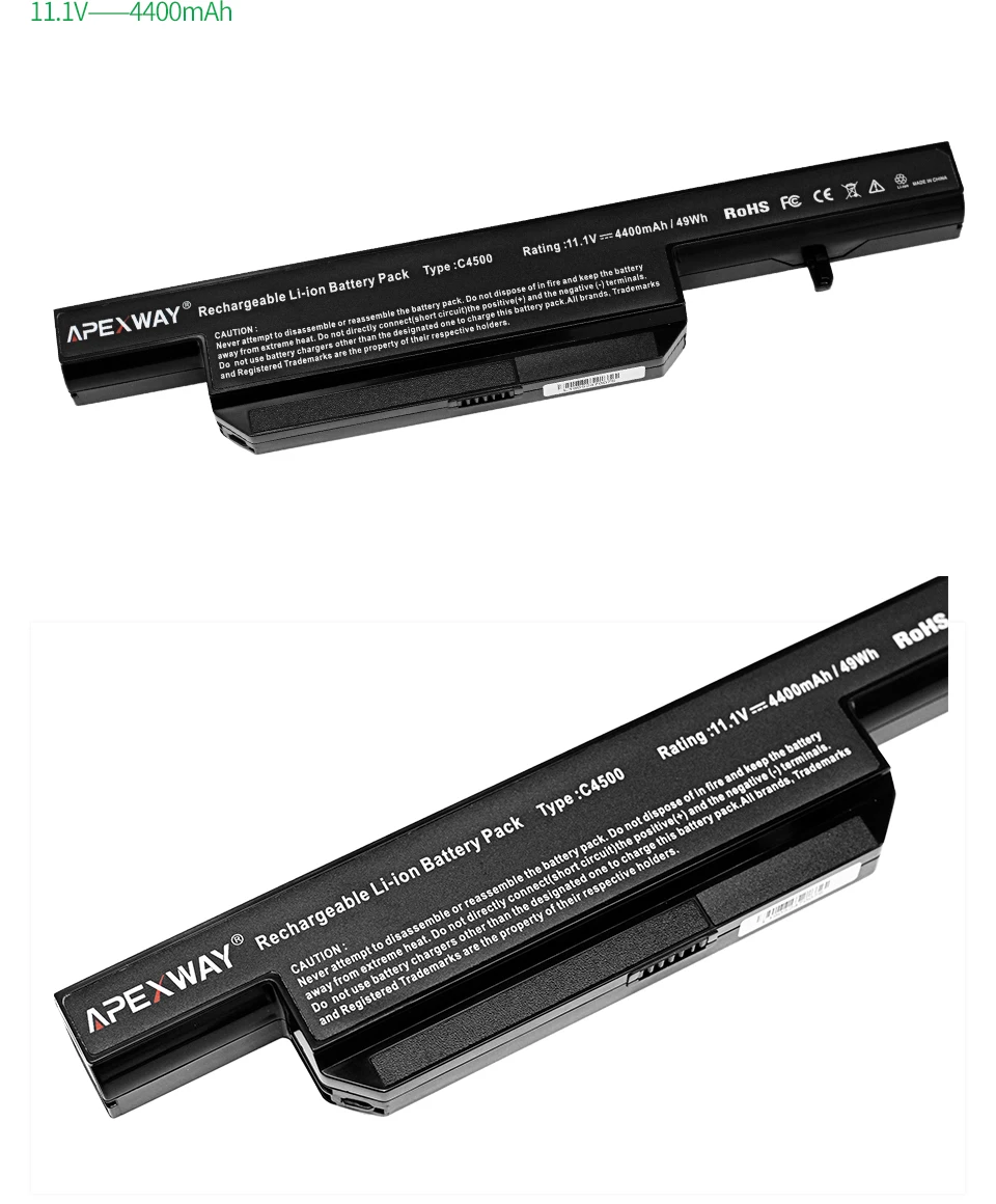 ApexWay 11,1 V аккумулятор ноутбука C4500BAT-6 c4500bat 6 для CLEVO C4100 C4500 C4500Q B4100M B4105 B5130M W150 W170HN A6-87-C480S-4P4