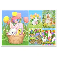 5d diamond embroidery rabbit diamond painting easter bunny full drill mosaic cross stitch arts craft for wall decor easter gift