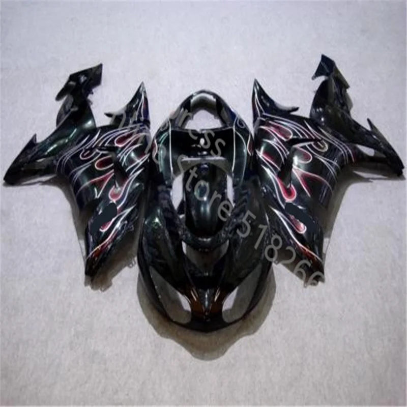 

White red flames black ABS motorcycle Fairings Kit Fit for kawasaki Ninja ZX10R 2006 2007 06 07 10R ZX-10R Fairing