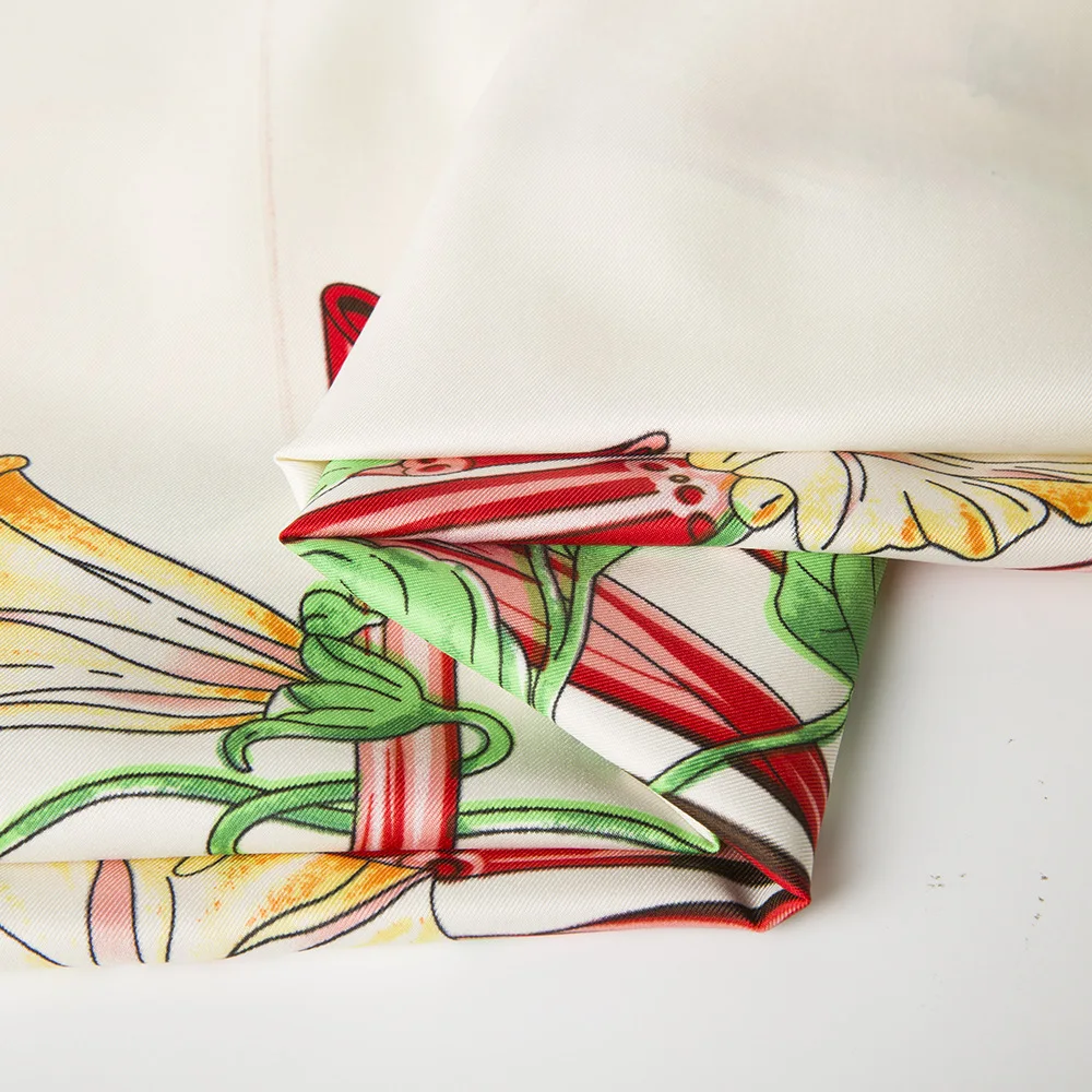 

130 Fashion Thin Scarf 2021 Spring Autumn Morning Glory Printed Mulberry Silk Scarf Summer Ladies Headscarf Scarf Big Shawl S46