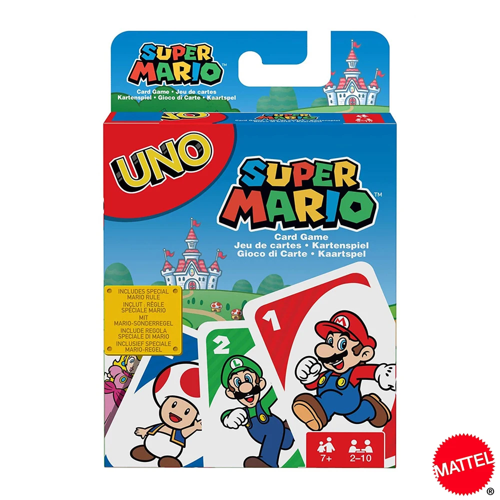 

Mattel UNO Super Mario Card Games Friend Family Funny Entertainment Board Game Poker Kids Toys Playing Cards Get Together