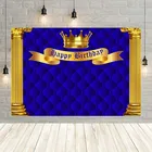 Фон Avezano Королевский Принц для фотосъемки синяя изголовье головы золотая корона для мальчика день рождения Декор Фон фотозона Фотостудия