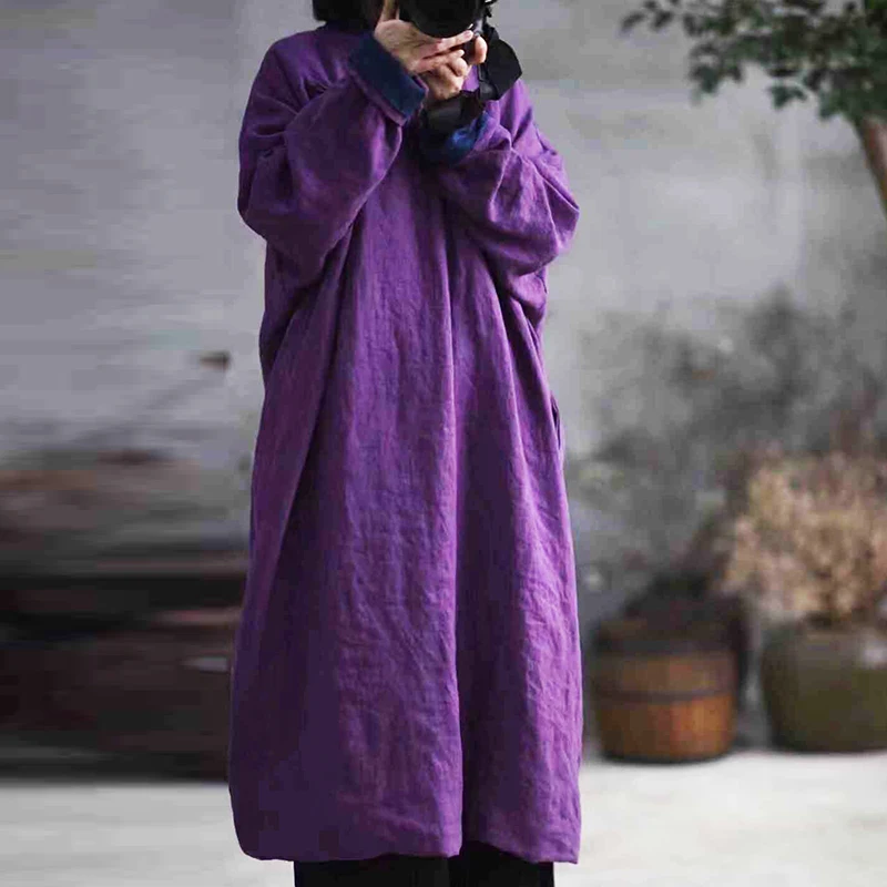 2020 Весенние Новые однотонные хлопковые льняные винтажные платья Чонсам со