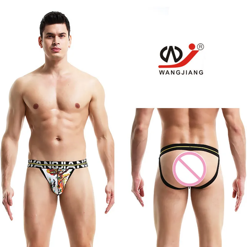 Мужское нижнее белье с принтом двойной ремень стринги высокой талией u образная