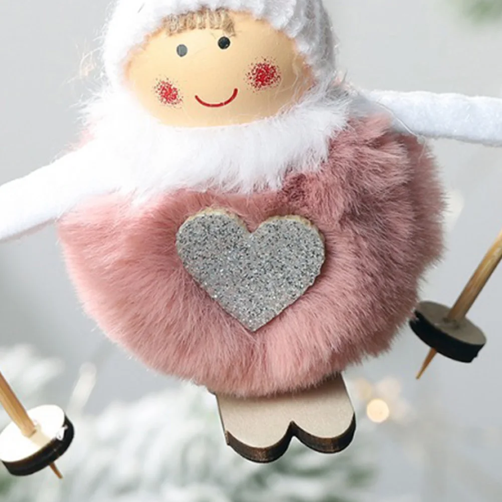 Плюшевый Ангел для катания на лыжах Рождественский мультяшный кулон украшения
