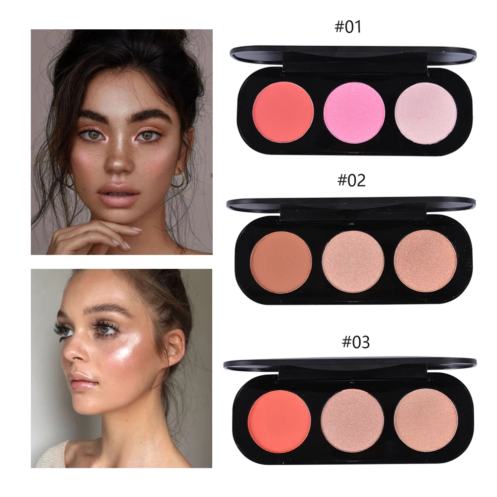 Румяна для лица пудра палитра бронзатор хайлайтер румяна щек контурный стойкий