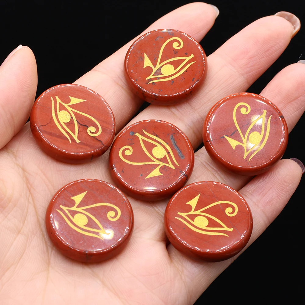 

6PCS Natural Stone Furnishing Articles Red Stone Religion Horus Gems Crystals and Stones Healing Home Decoration Christmas Gift