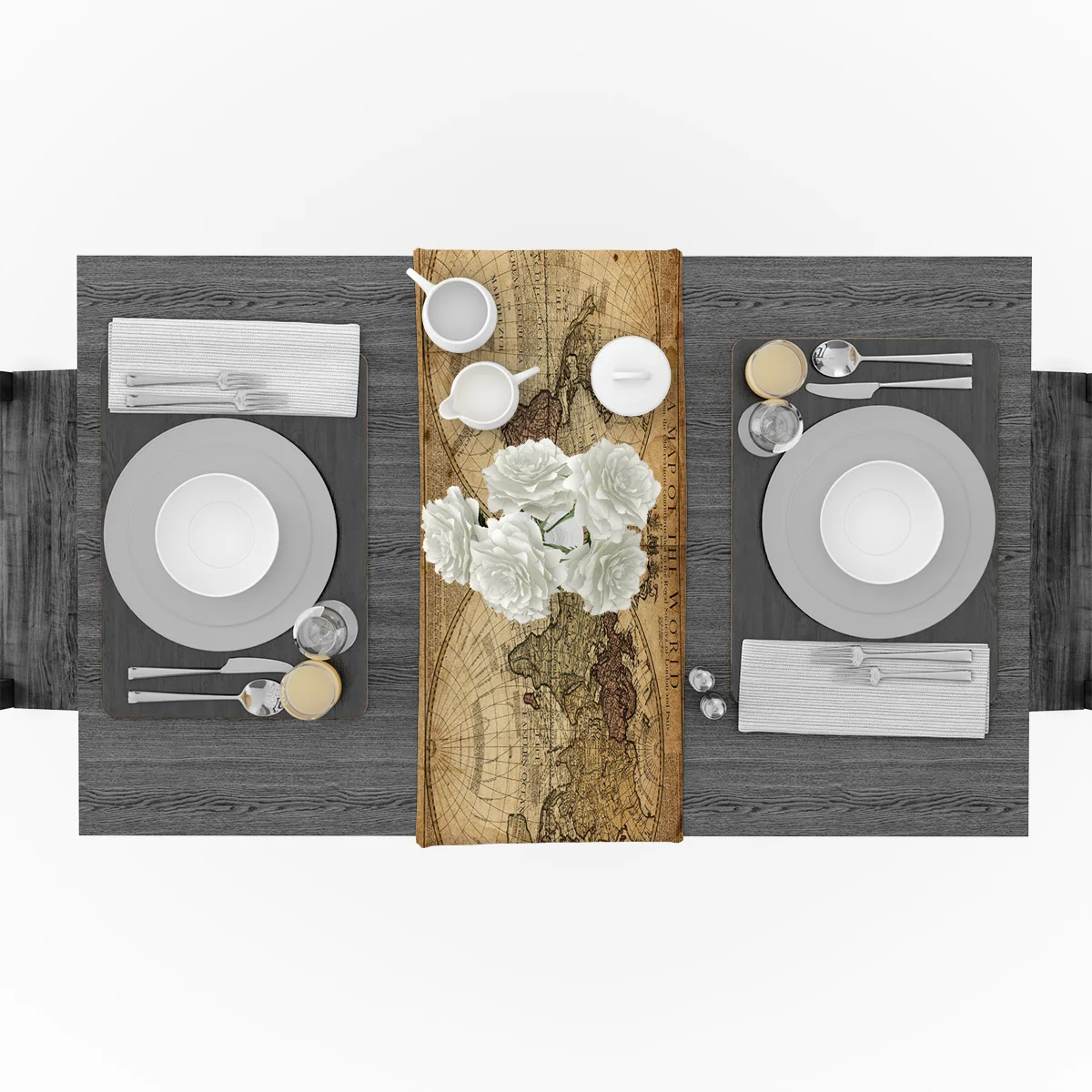 Настольная дорожка карта мира винтажная морская старинная настольная s для