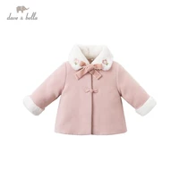 dbm15295 dave bella winter baby girls fashion solid button bow fur coat children tops infant toddler outerwear