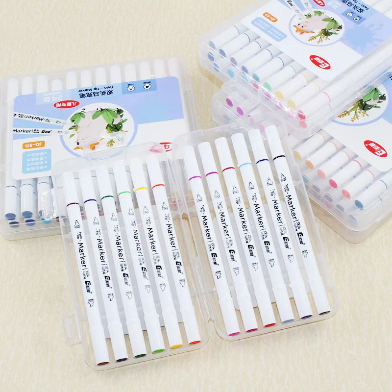 

Двусторонняя маркерная ручка, детская художественная ручка с крючком для рисования и заметок, Студенческая ручка для граффити, офисные при...