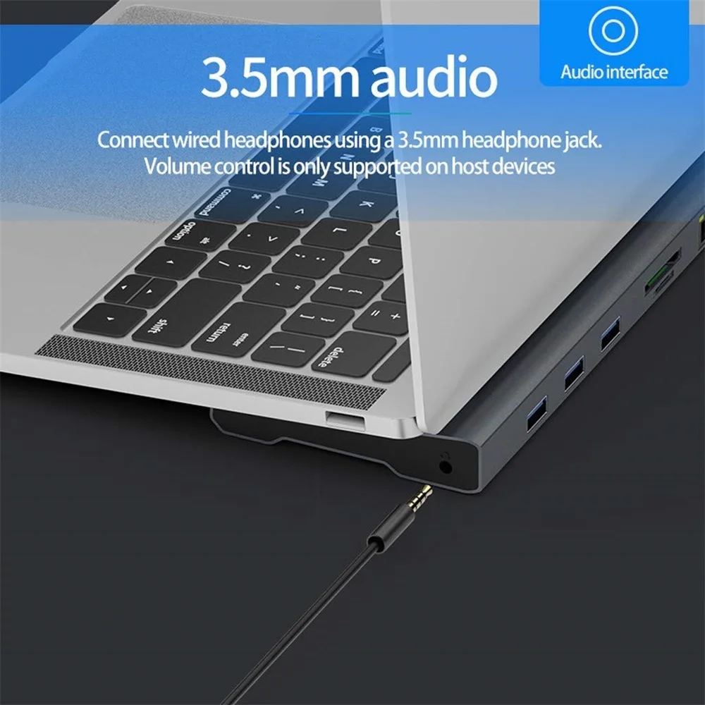 10 в 1 концентратор USB 3,1 C 4K док-станция type C HDMI RJ45 Gigabit Lan PD источник питания thunderbolt 3 Для iMac air surface book