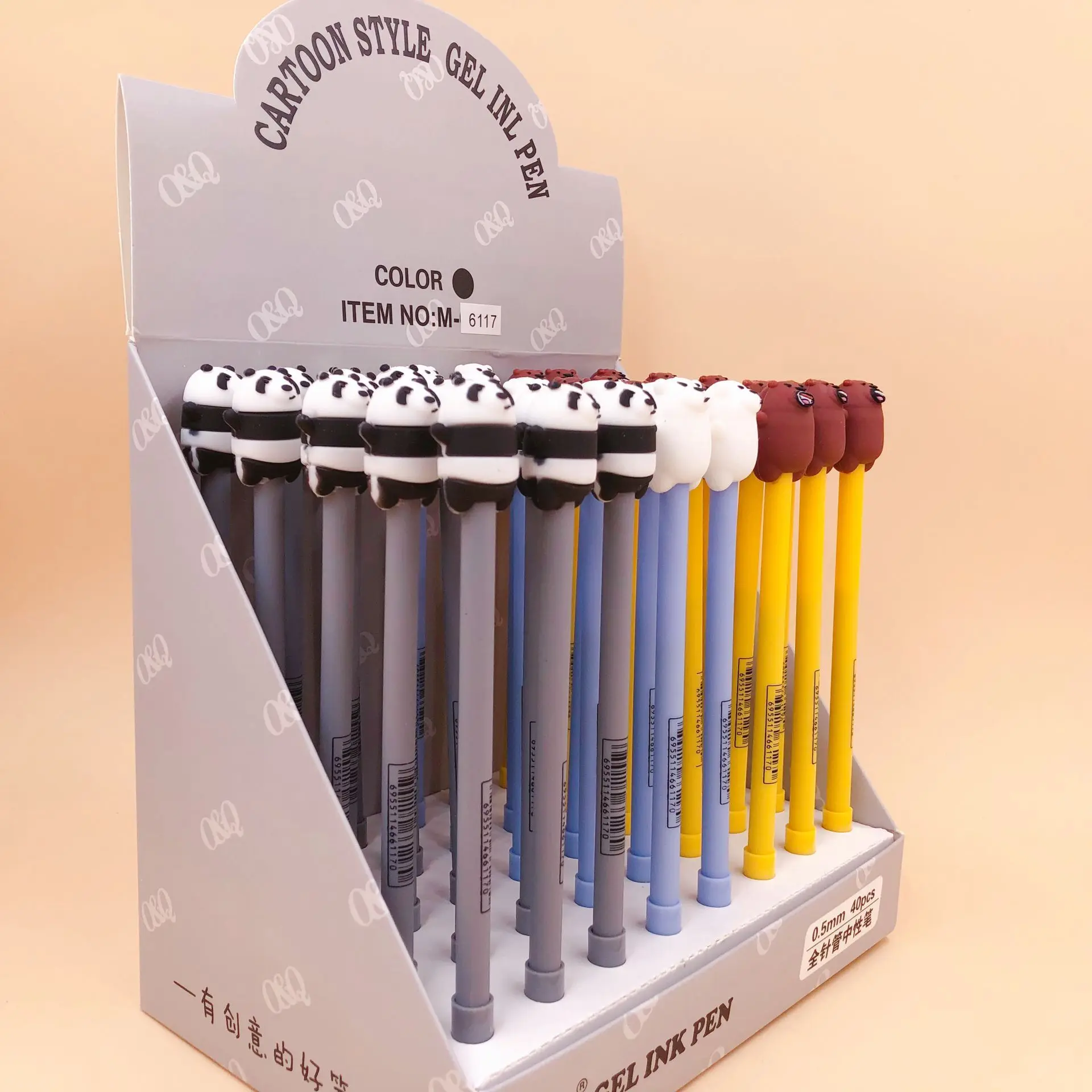 

40 pcs/lot Cartoon Bear Gel Pen Cute 0.5 mm black ink Signature Pens School Office writing Supplies Promotional Gift
