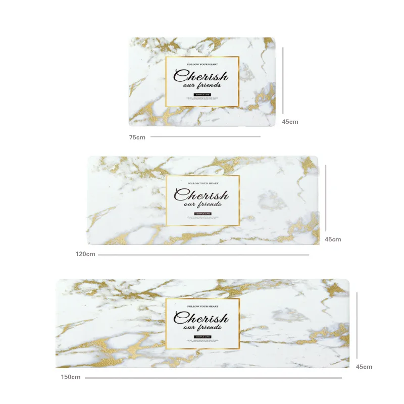 

Nordic Geometric Marble Pattern PVC Leather Mat Kitchen Floor Mat Carpet Oilproof Waterproof Rugs Doormat Yoga Fitness Mats