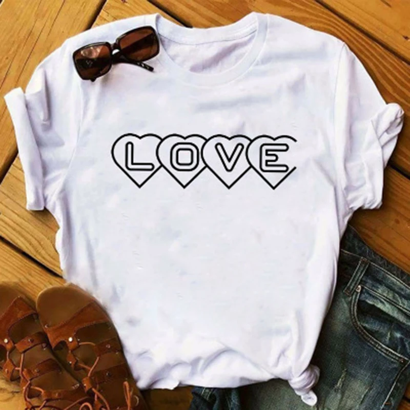 

Size S-3XL New Creative Love Heart Leopard PrintT Shirt Women Soft Modal O Neck Short Sleeve Summer T-Shirt Tops Casual Tee