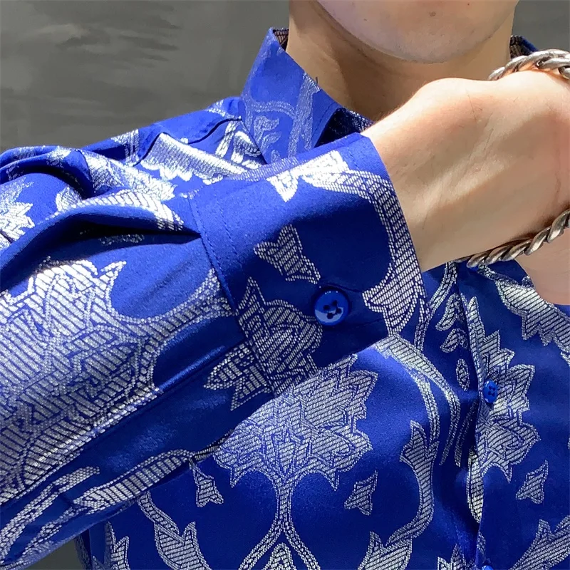 

Luxury Baroque Men Shirts 2020 Autumn Long Sleeve Casual Dress Shirt Social Party Night Club Men Clothing Camisas Para Hombre