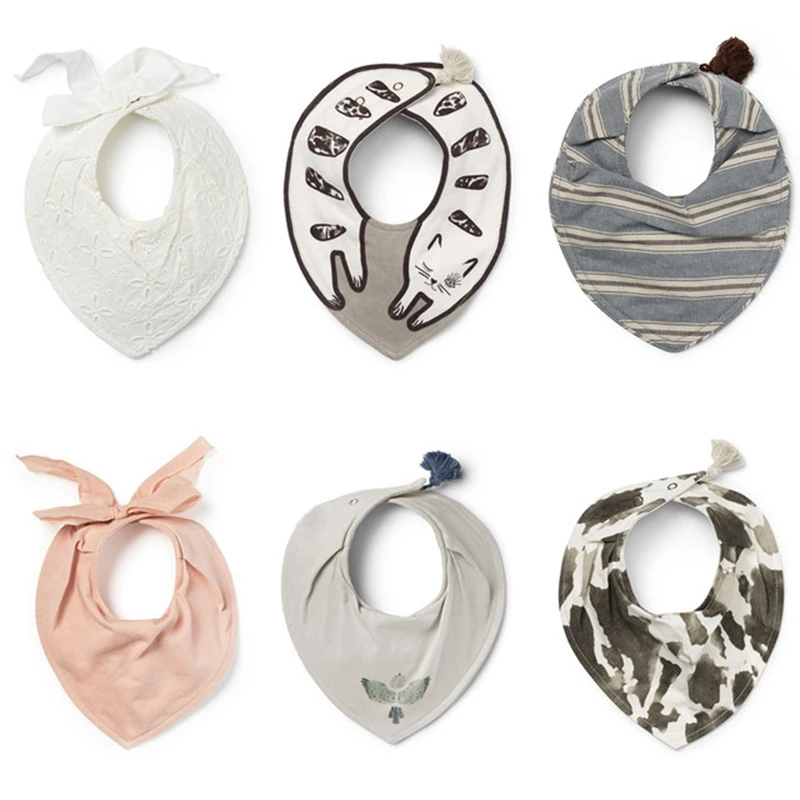 

Детский слюнявчик, мягкие хлопковые детские слюнявчики, милый треугольный шарф, удобное полотенце для прорезывания и прорезывания зубов, с...