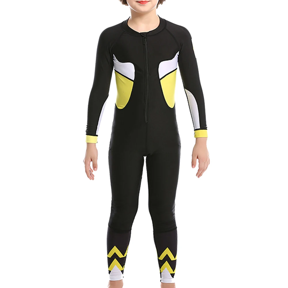 Высокий детский купальник с длинным рукавом защитой от УФ-лучей Цельный для