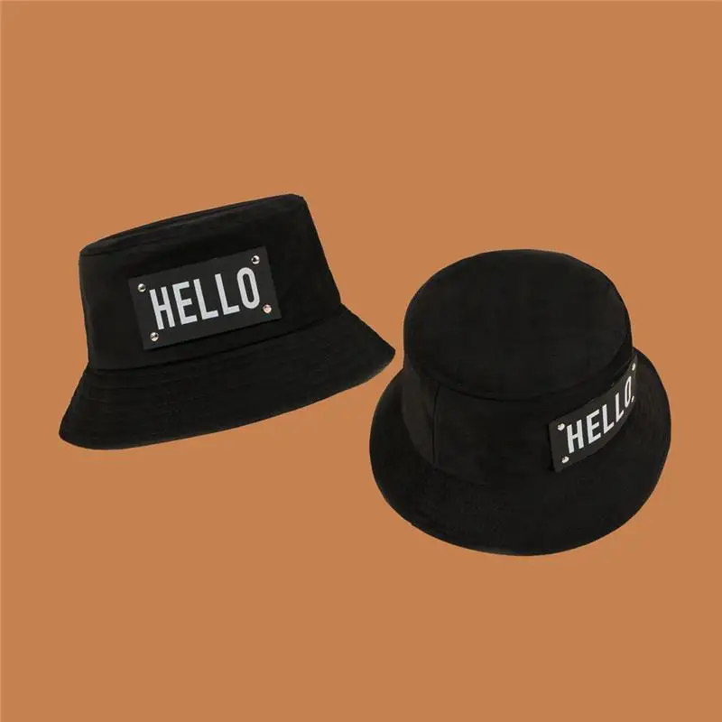 

Ldslyjr 2021 Cotton Hello Letter Bucket Hat Fisherman Hat Outdoor Travel Hat Sun Cap Hats for Men and Women 39