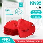 Многоразовые маски FFP2 KN95, 5-100 шт., красные маски, 5 слоев, противопылевая защитная маска, маска на уши kn95, маски для рта ffp2mask ce