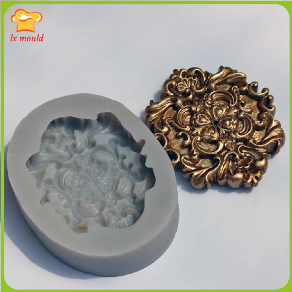 Ретро Fondant (сахарная) Текстура силиконовый инструмент разных цветов большой
