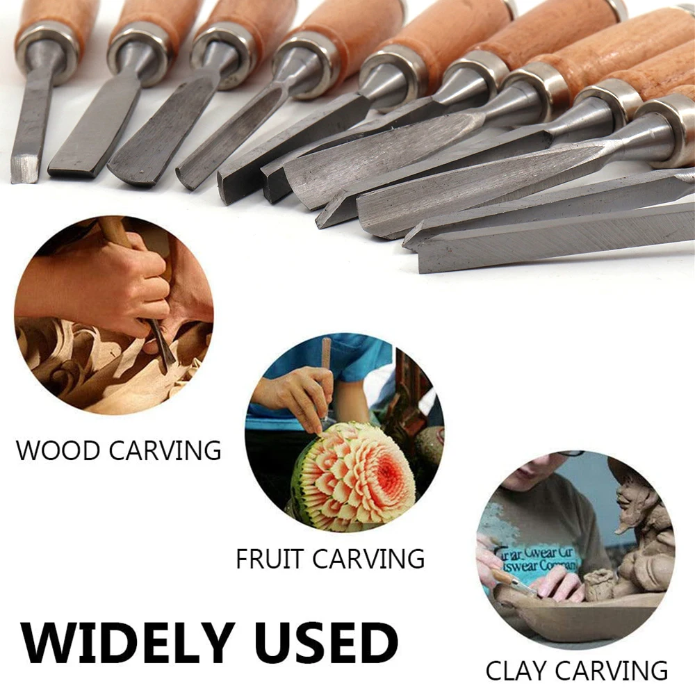

Professional 12Pcs/set Manual Wood Carving Hand Chisel Tool Set Carpenters Woodworking Carving Chisel DIY Hand Tools