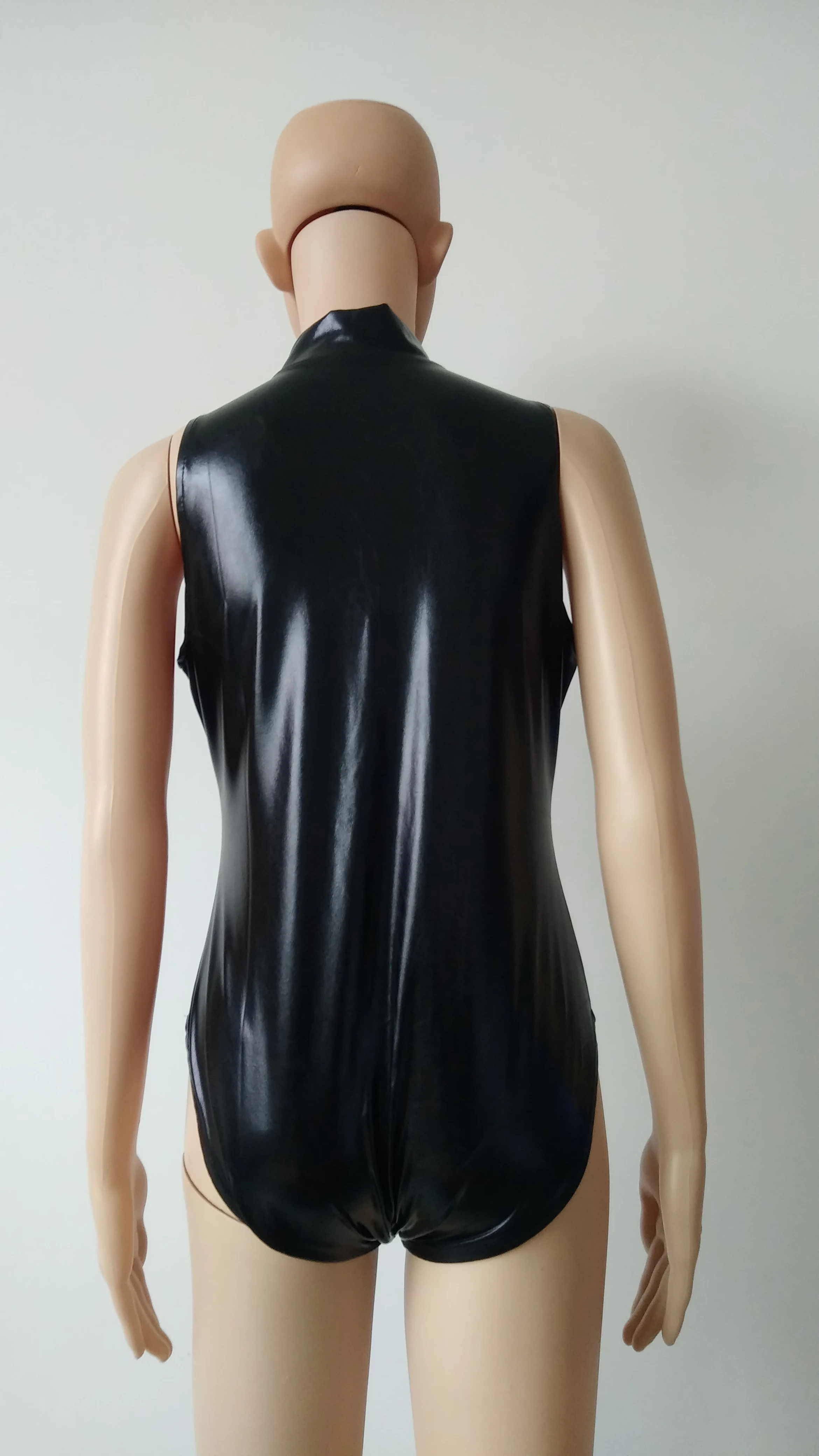 Two dimensions Cute sister open chest double zipper swimsuit half bodysuit Catsuit Costumes shiny Metallic zentai spandex |