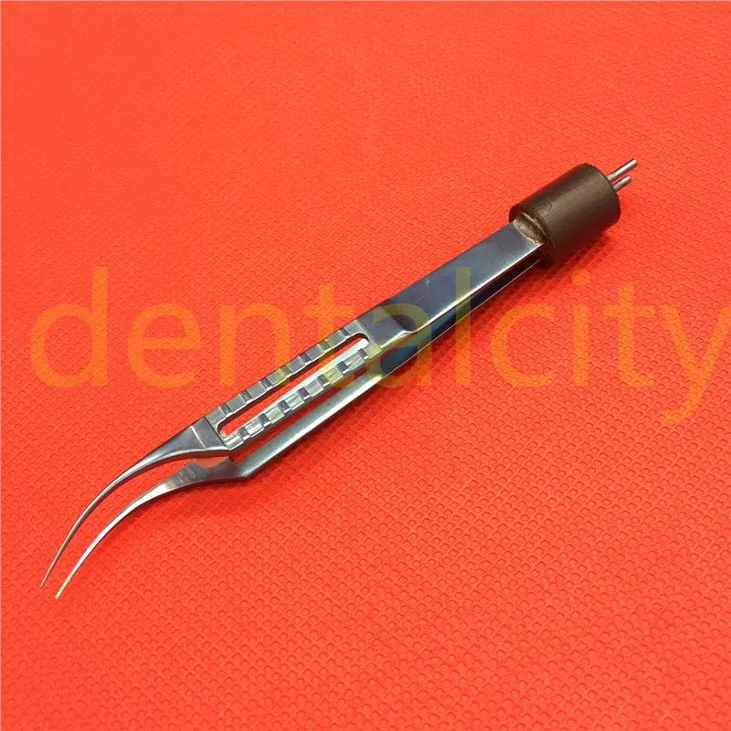 1pcs high quality Titanium Bipolar Forcep curved shaft ophthalmic surgical instrument
