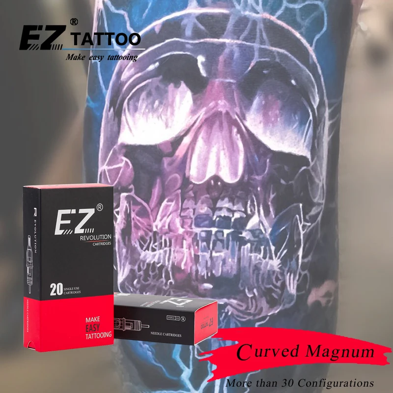 

EZ Revolution Cartridge Needles Curved Magnum # 12 ( 0.35 MM ) for Rotary Tattoo Machine Grips 20 PCS/Box