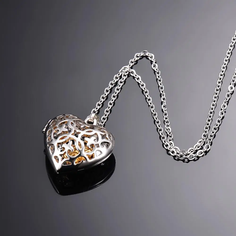 Полые сердца кулон внутри с черным/розовое золото/золотистый в форме кремации