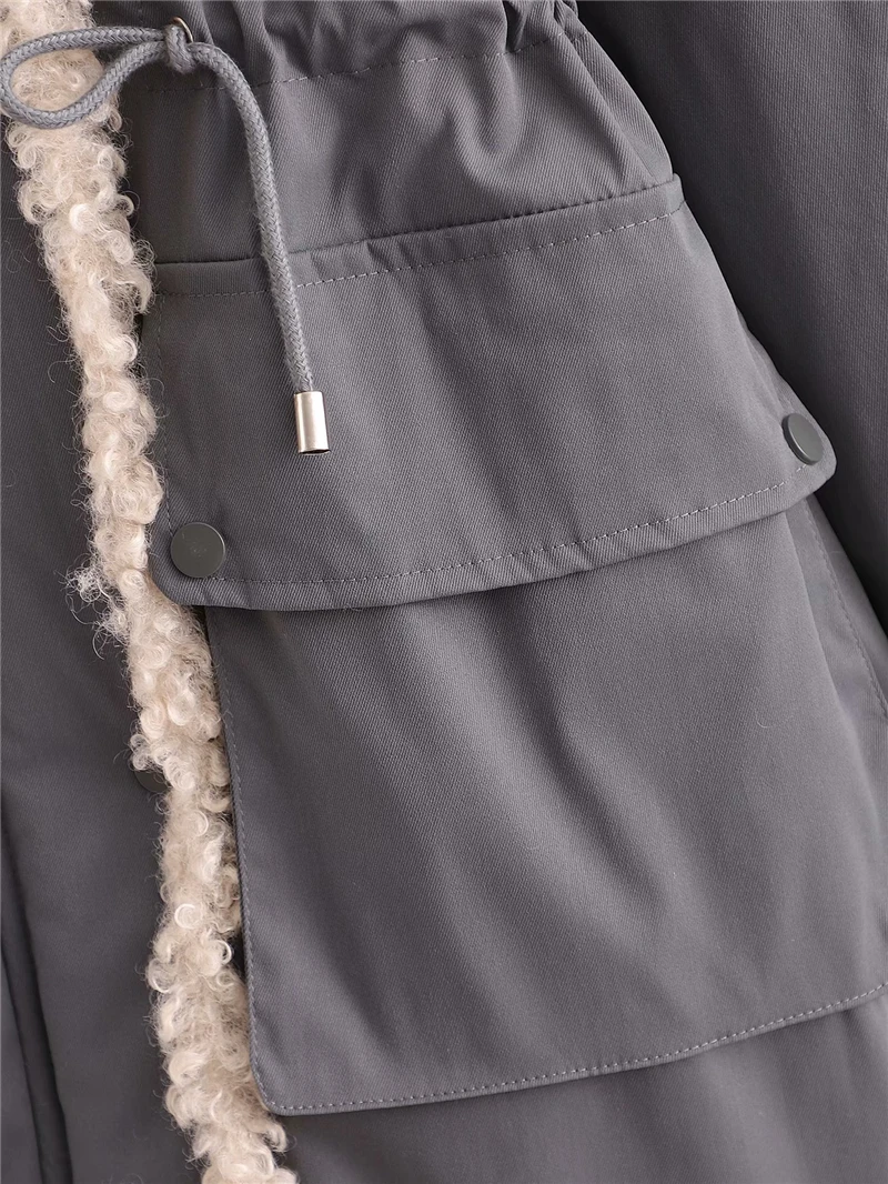 

Safari Style Women Turn Down Collar Parker 2020 Winter Fashion Ladies Pocket Overcoat Causal Female Chic Pocket Thick Coats