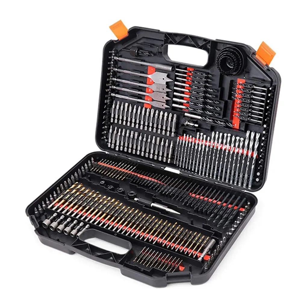 

246Pcs Drill Bit Set Tool Combination Kit Woodworking Flat Twist Drill