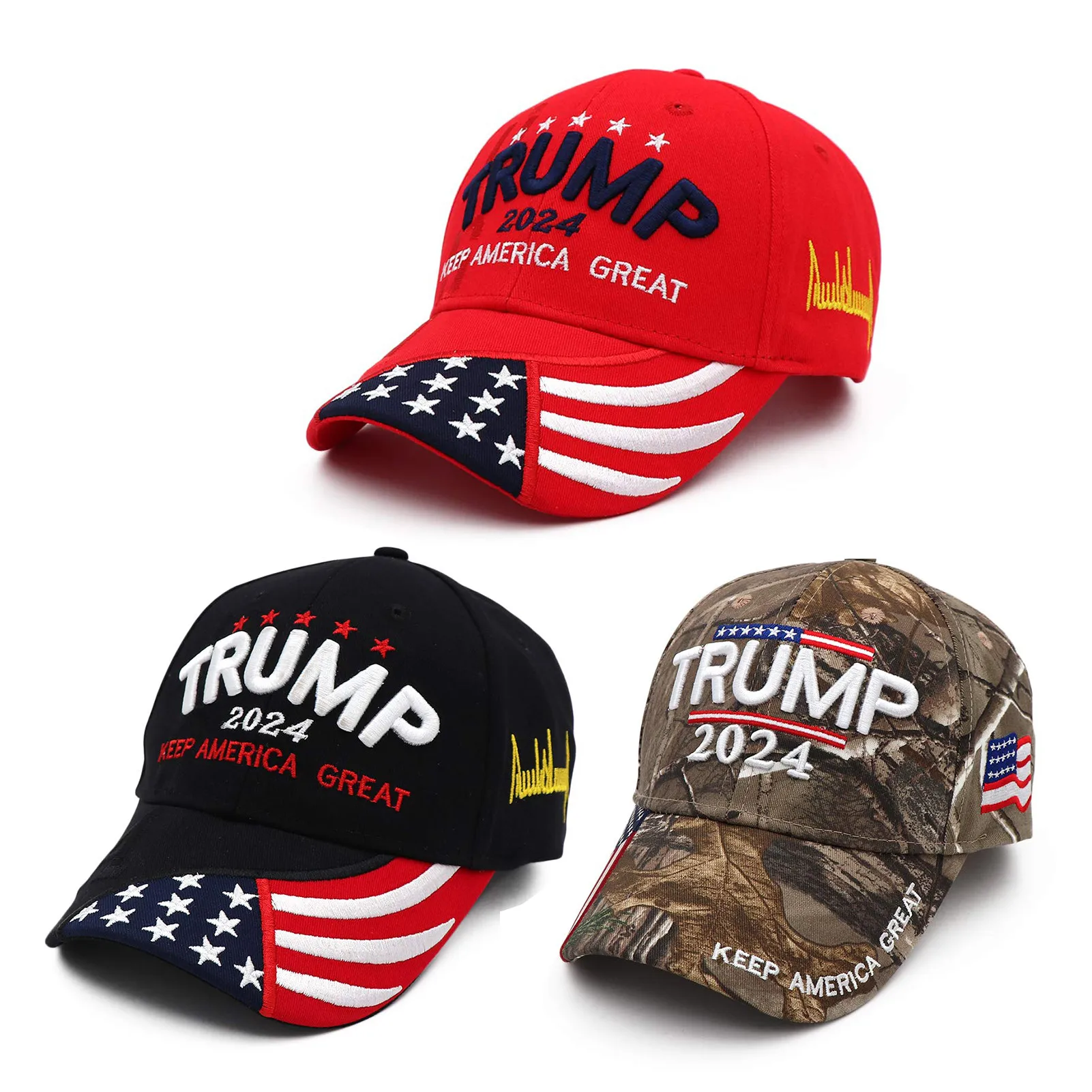 

2024 Presidential Election Cap Great Donald Trump Hat Baseball Cap Adjustable Snap Cotton Sports Hat