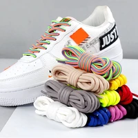 1 pair round shoelaces solid rainbow shoe laces casual sneakers men and women martin boot cotton shoelace 14 colors