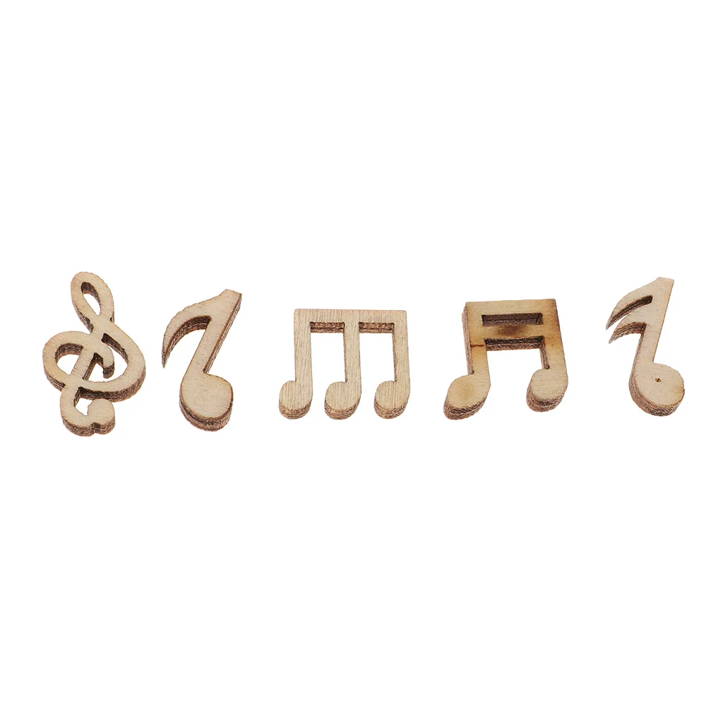 

100 Pieces Unfinished Wooden Cutouts Handmade DIY Note Wooden Chips Embellishments